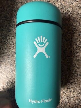 Hydro Flask Teal Travel Jar good storage thermos  with White Logo